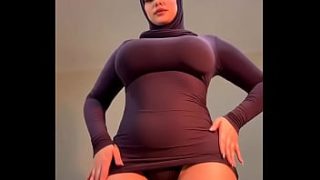 Gadis berhijab yang menggoda menari dengan gerakan sensual