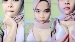 Jilbab Seksi Indo Buka BH Bikin Ngentot Keras