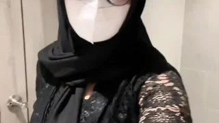 Sexy kebaya hijab playing in the toilet