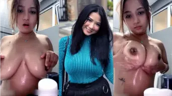 Menggoda Payudara Besar di Kamar Mandi