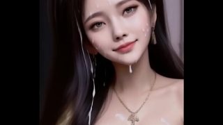 Gadis-gadis Hanfu putih diguyur sperma dengan senyum genit