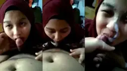 Jilbabnya Basah Kuyup Dihujani Sperma