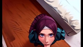 Gadis Muslimah Berhijab Tunduk dan Berlutut, Mengisap Kontolku dengan Penuh Nafsu Seperti Pelacur Sholehah