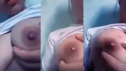 Gadis Belia Menggairahkan Meremas Payudara Hingga Susu Muncrat
