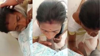 Istri selingkuh memberikan blowjob Tamil di luar ruangan untuk pacarnya