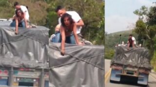 Gadis NRI nekat ngewe di atas truk jalanan, bikin makin liar