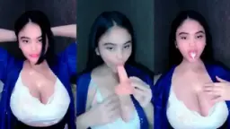 Kylie susu montok basah kencang nikmatin dildo ngenyot