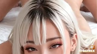 Ngentot kakak tiri pirang di kamar | Nembak pantat dan memek kecil plus lubang belakang | ML virtual bikinan AI