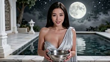 Xinyi nih, tembusin dalem-dalem di kuil bulan, crot di dalem, nikmatin sambil nafas berat.